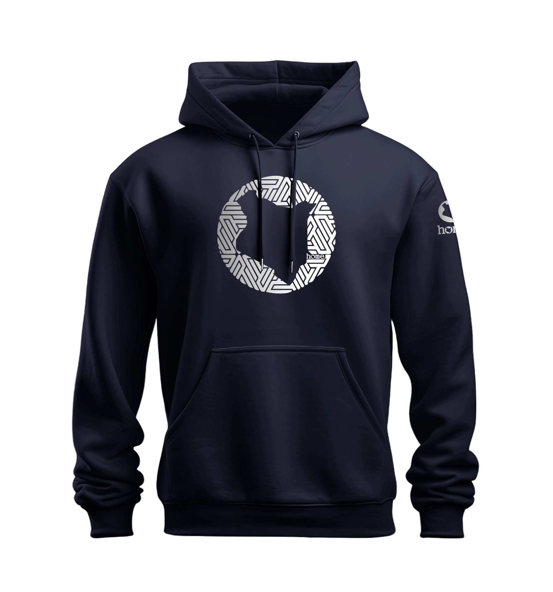 home_254 NUVETRA™ NAVY BLUE HOODIE WITH A SILVER MAP PRINT