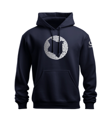home_254 NUVETRA™ NAVY BLUE HOODIE WITH A SILVER MAP PRINT 