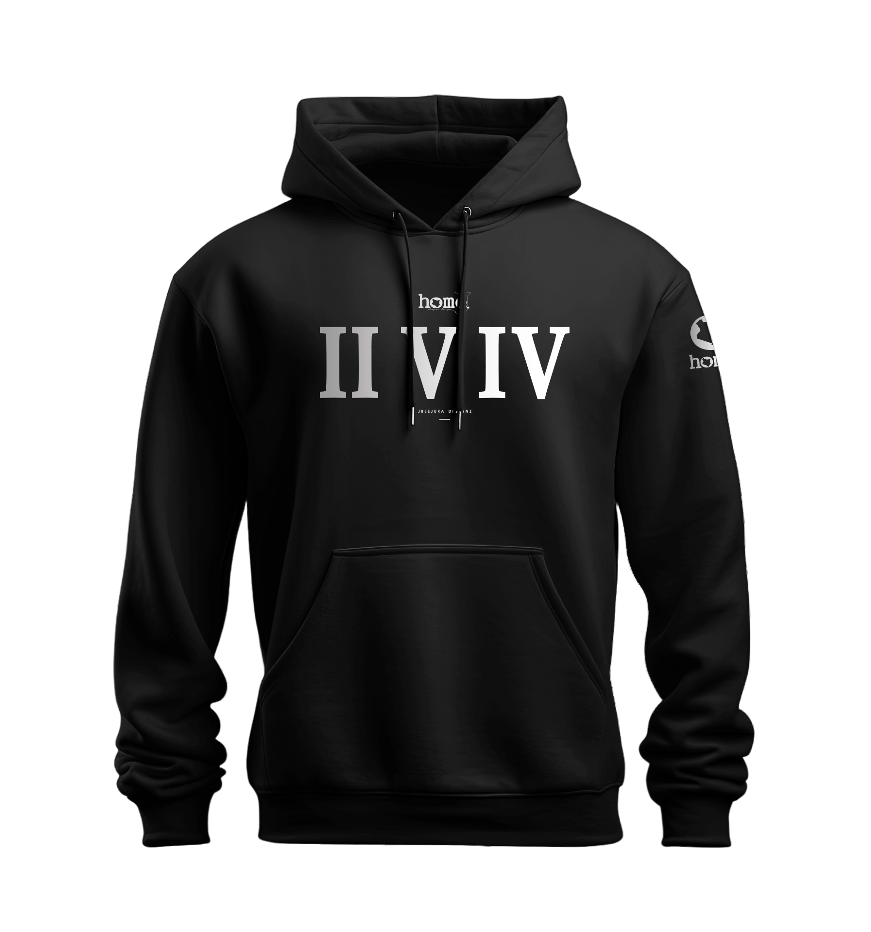 home_254 NUVETRA™ HOODIE WITH A SILVER ROMAN NUMERALS PRINT