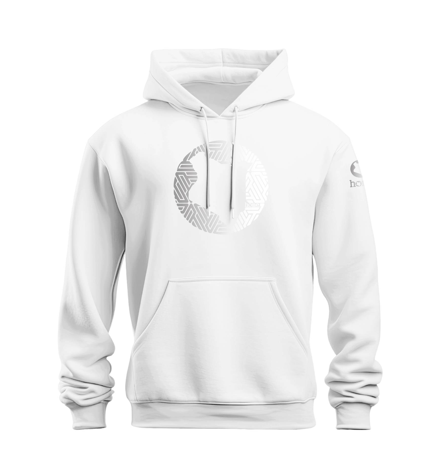 home_254 NUVETRA™ WHITE HOODIE WITH A SILVER MAP PRINT