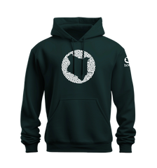 home_254 NUVETRA™ HUNTER GREEN HOODIE WITH A WHITE MAP PRINT