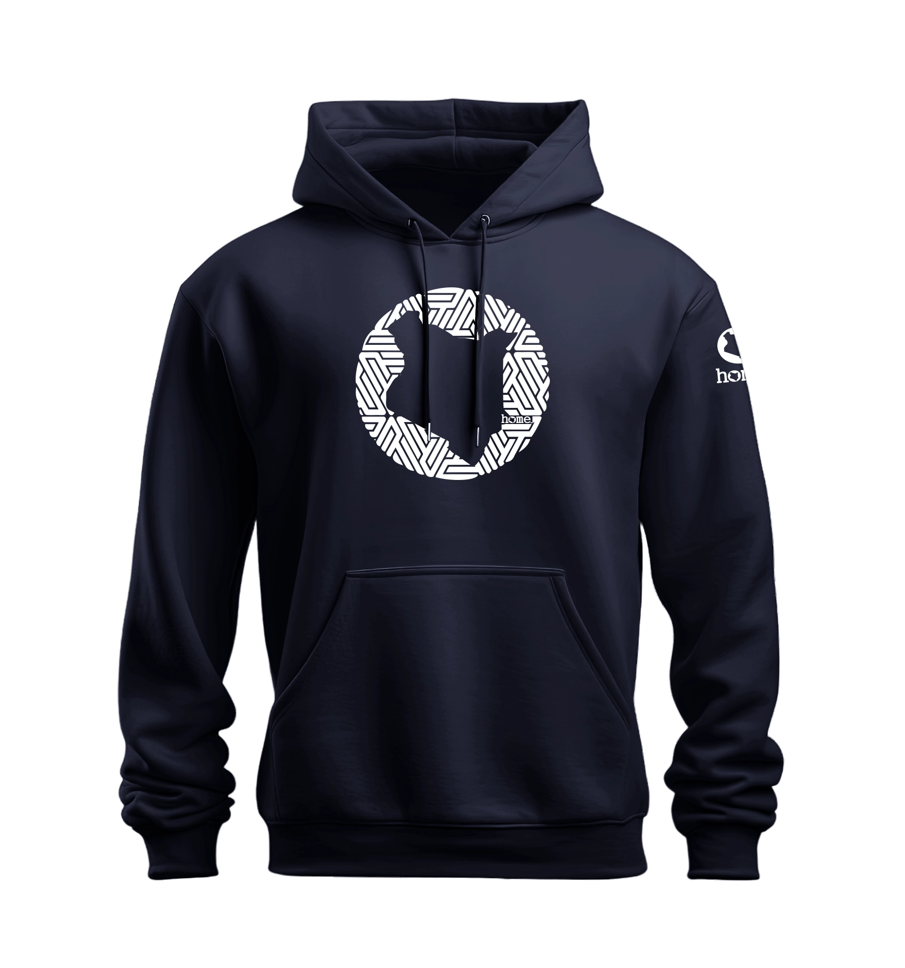 home_254 NUVETRA™ NAVY BLUE HOODIE WITH A WHITE MAP PRINT