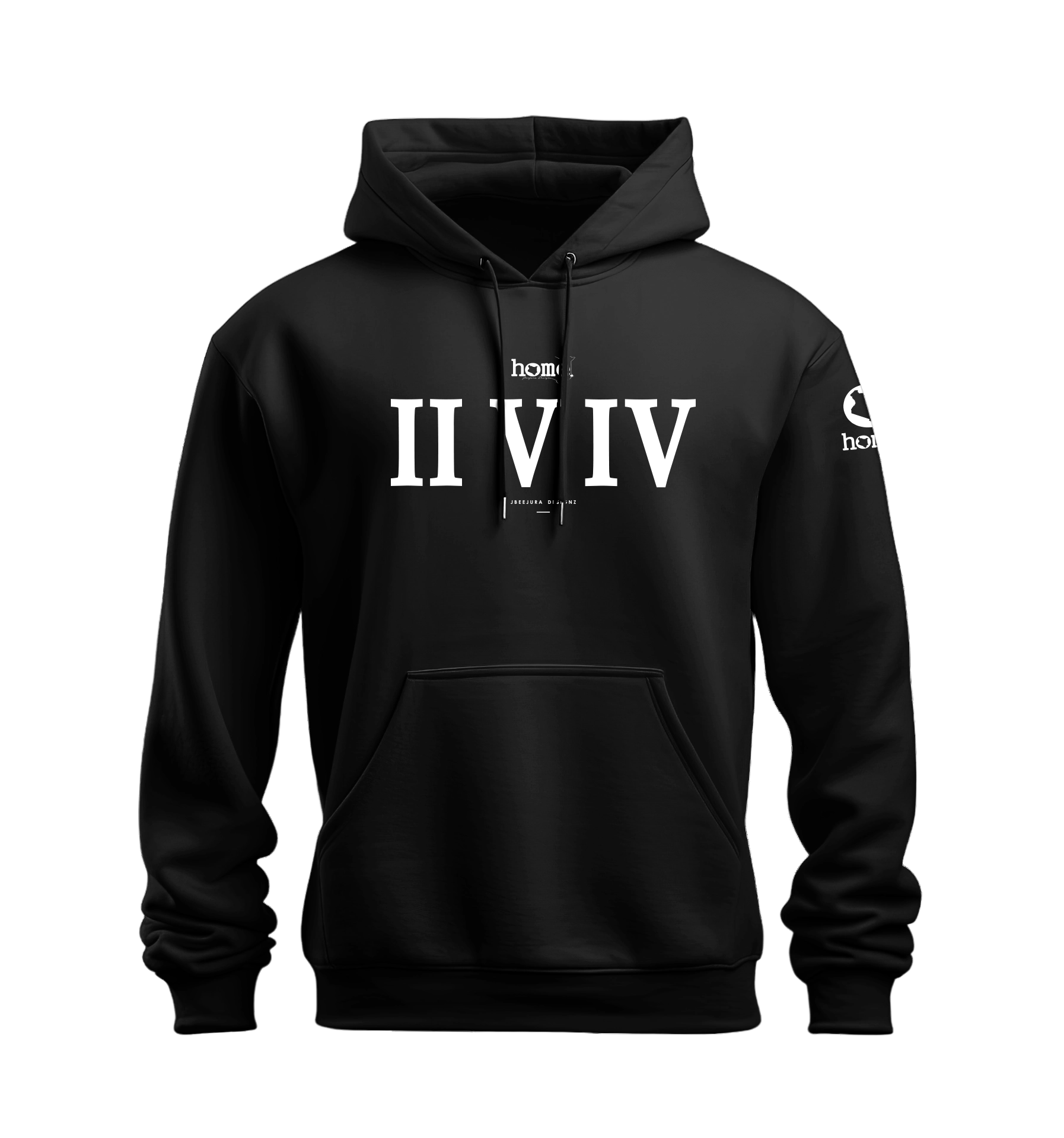home_254 NUVETRA™ HOODIE WITH A WHITE ROMAN NUMERALS PRINT