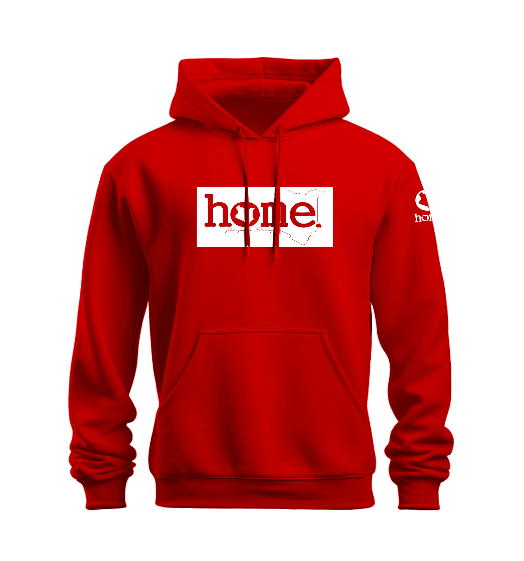 home_254 NUVETRA™ RED HOODIE WITH A WHITE CLASSIC PRINT