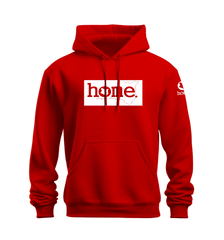 home_254 NUVETRA™ RED HOODIE WITH A WHITE CLASSIC PRINT
