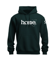 home_254 NUVETRA™ HUNTER GREEN HOODIE WITH A WHITE CLASSIC WORDS PRINT