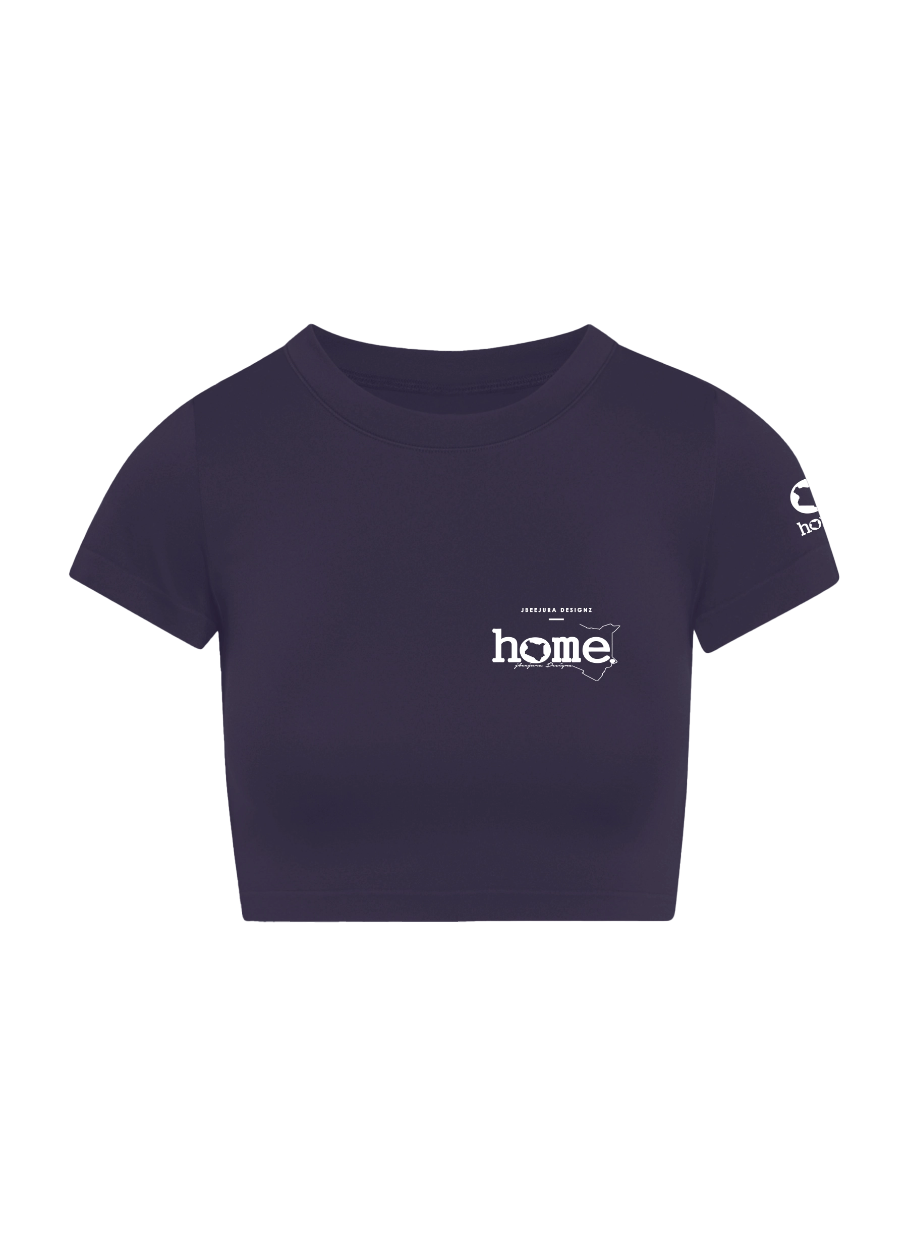 home_254 SHORT SLEEVED RICH PURPLE ARIA TEE WITH A WHITE 3D WORDS PRINT