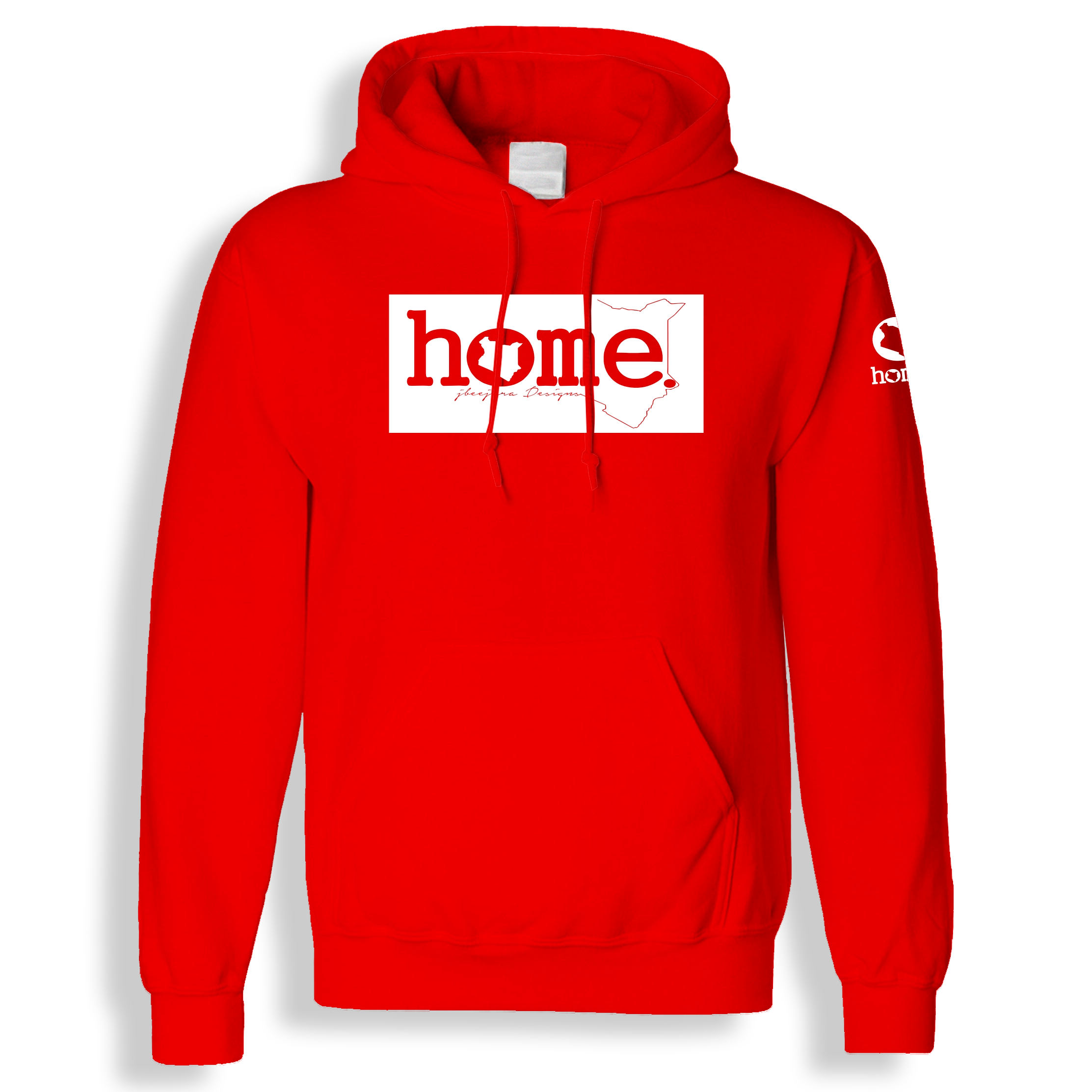 home_254 BLOOD ORANGE HOODIE WITH A WHITE CLASSIC PRINT