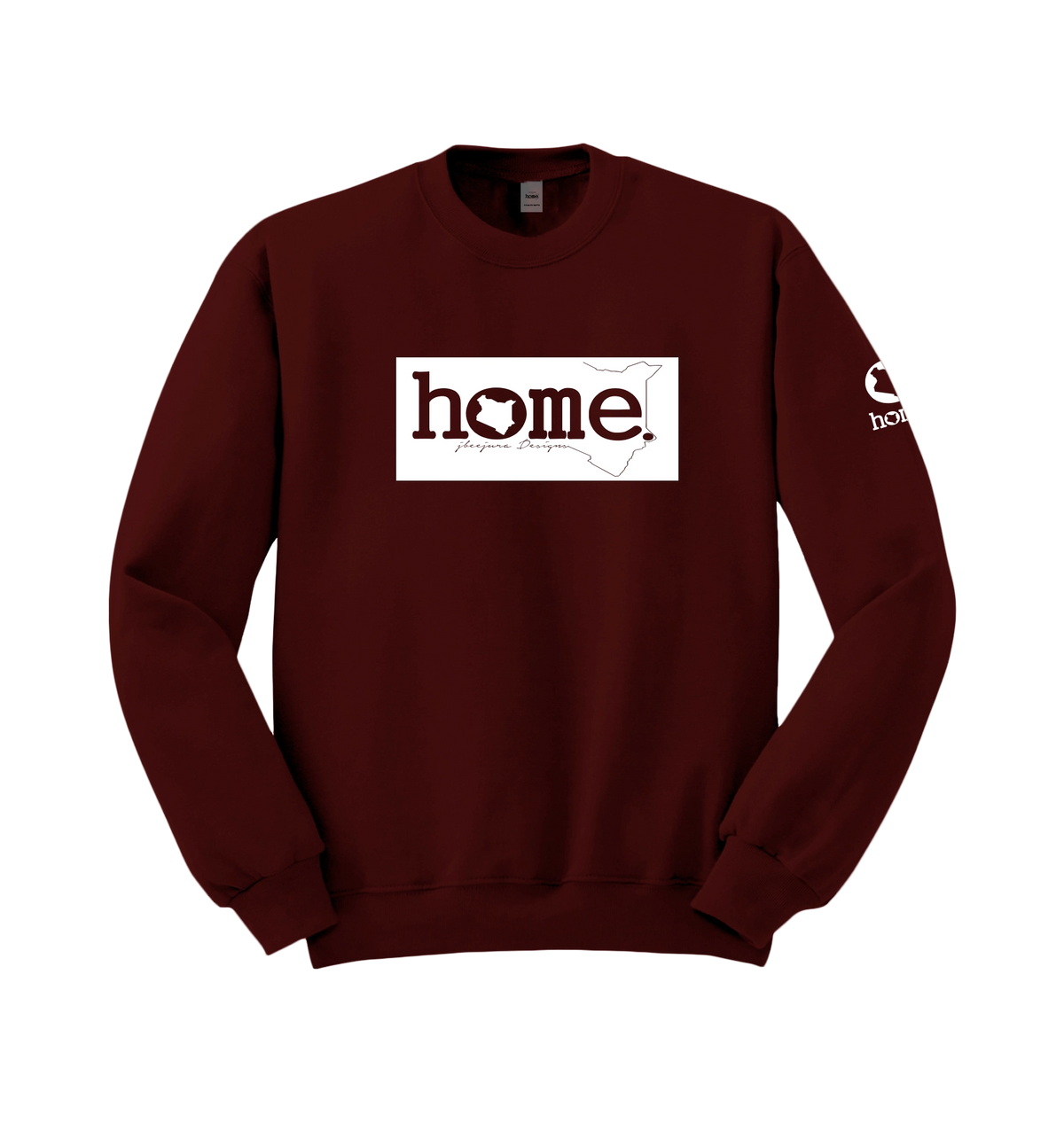 home_254 MAROON SWEATSHIRT (HEAVY FABRIC) WITH A WHITE CLASSIC PRINT