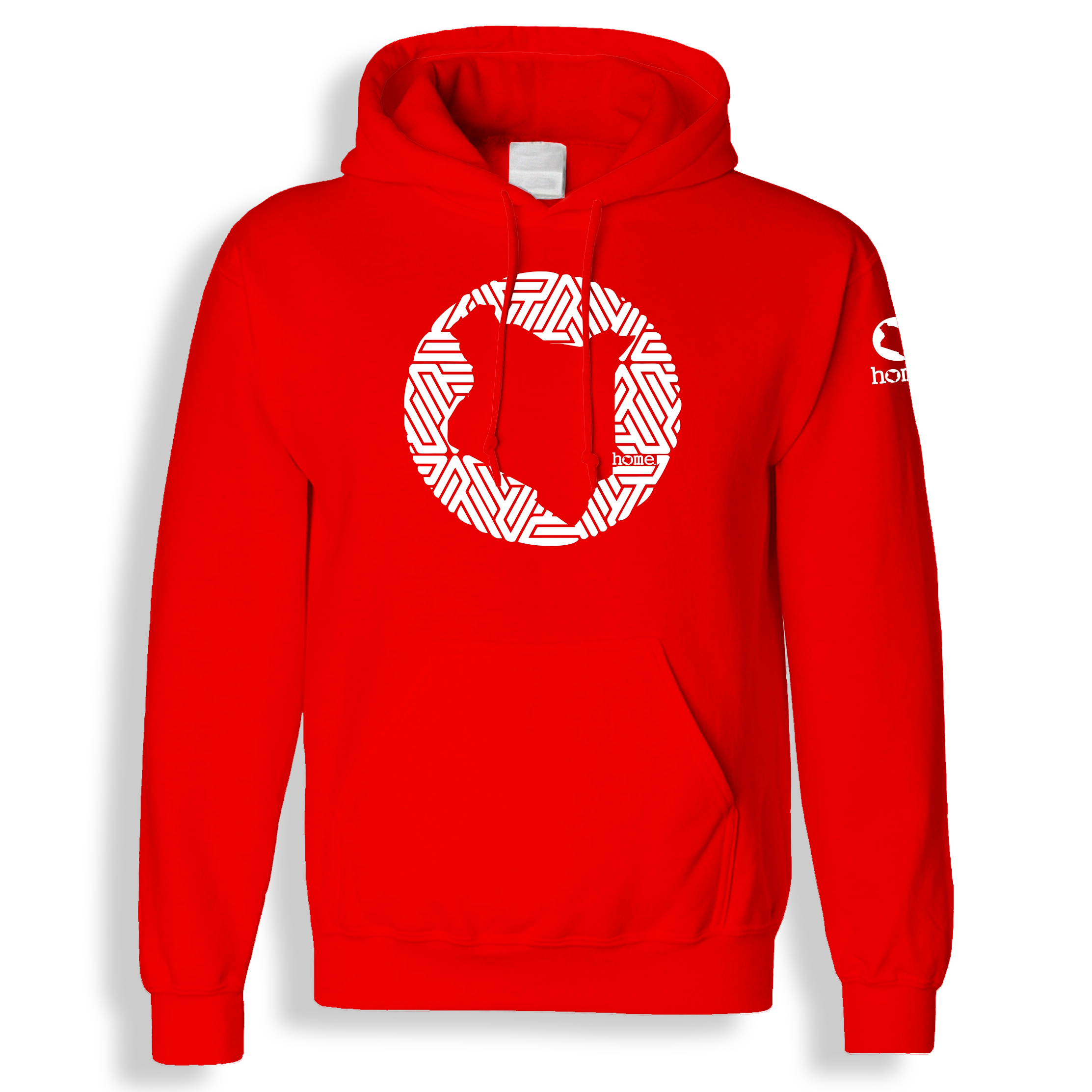 home_254 BLOOD ORANGE HOODIE WITH A WHITE MAP PRINT