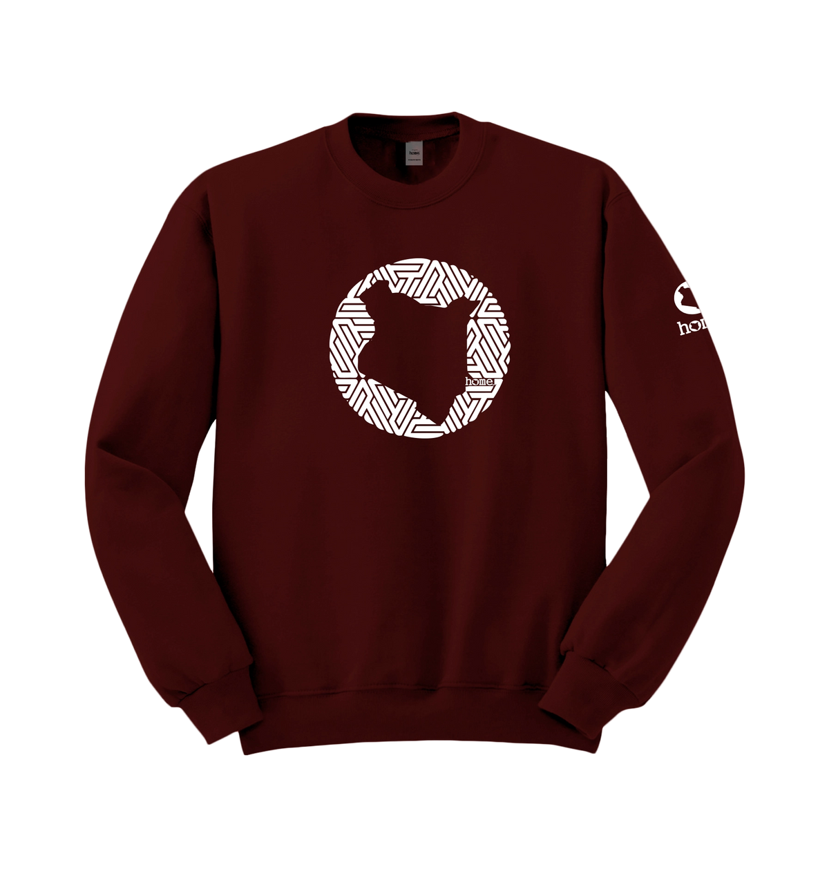 home_254 MAROON SWEATSHIRT (HEAVY FABRIC) WITH A WHITE MAP PRINT
