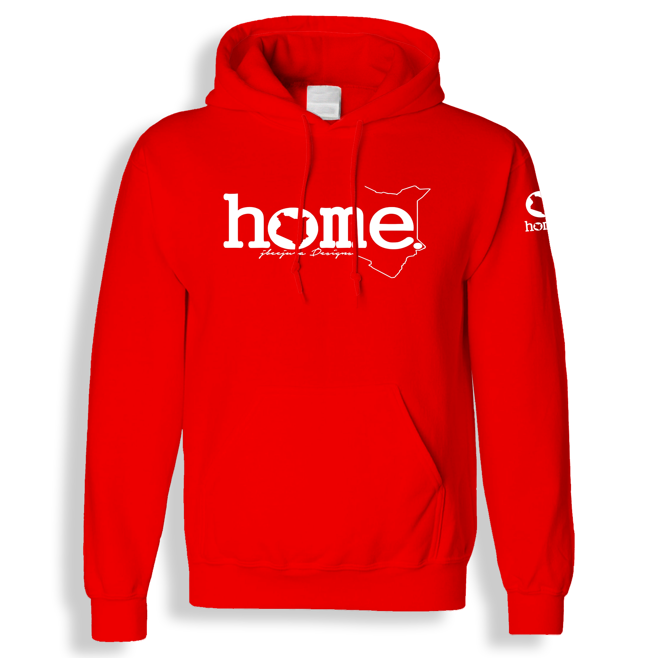 home_254 BLOOD ORANGE HOODIE WITH A WHITE CLASSIC WORDS PRINT