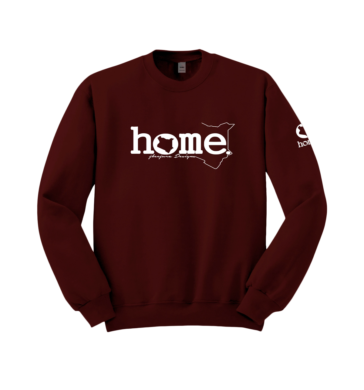 home_254 MAROON SWEATSHIRT (MID-HEAVY FABRIC) WITH A WHITE WORDS PRINT