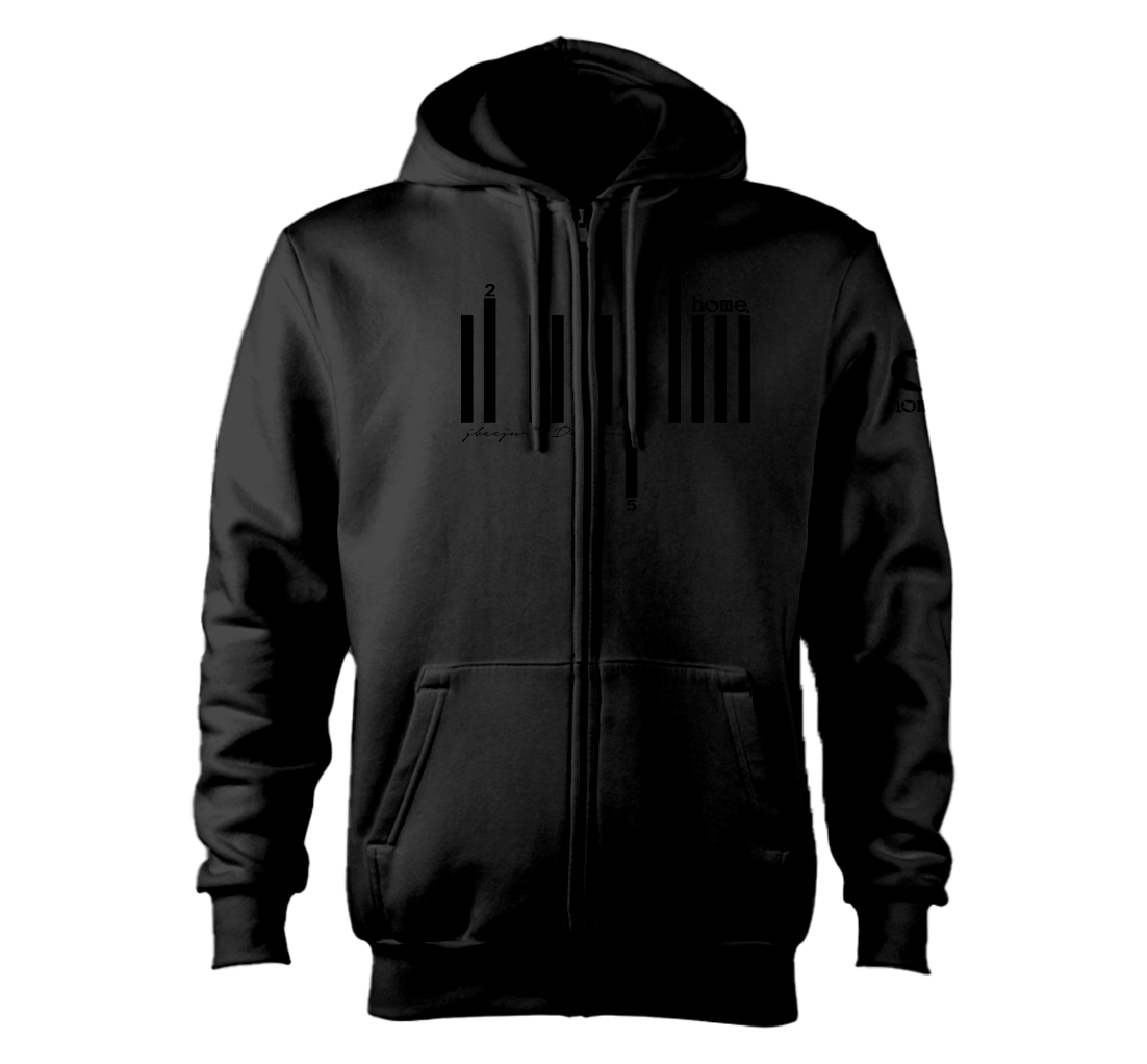 home_254 NUVETRA™ ZIP UP HOODIE WITH A BLACK BARS PRINT