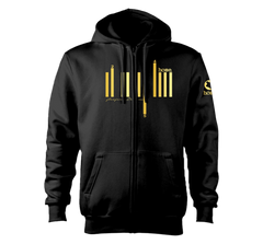 home_254 NUVETRA™ ZIP UP HOODIE WITH A GOLD BARS PRINT