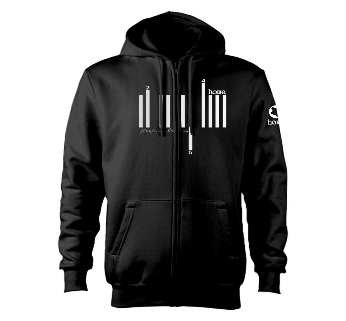 home_254 NUVETRA™ ZIP UP HOODIE WITH A SILVER BARS PRINT
