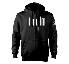 home_254 NUVETRA™ ZIP UP HOODIE WITH A SILVER BARS PRINT