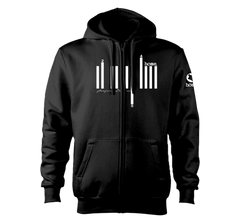 home_254 NUVETRA™ ZIP UP HOODIE WITH A WHITE BARS PRINT