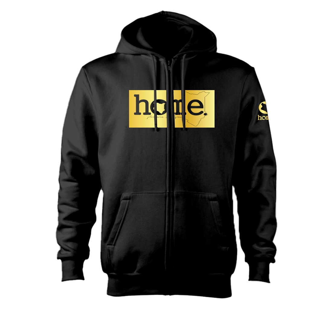home_254 NUVETRA™ ZIP UP HOODIE WITH A GOLD CLASSIC PRINT