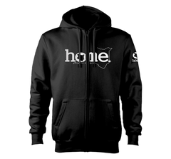 home_254 NUVETRA™ ZIP UP HOODIE WITH A SILVER CLASSIC WORDS PRINT