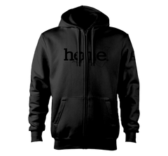 home_254 NUVETRA™ ZIP UP HOODIE WITH A BLACK CLASSIC WORDS PRINT