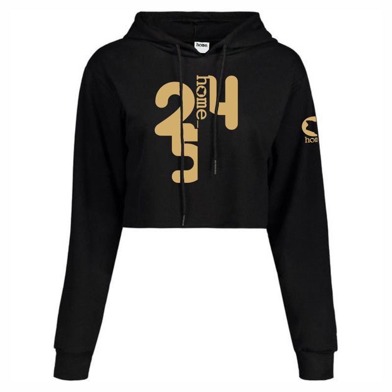 Gold crop sales top hoodie