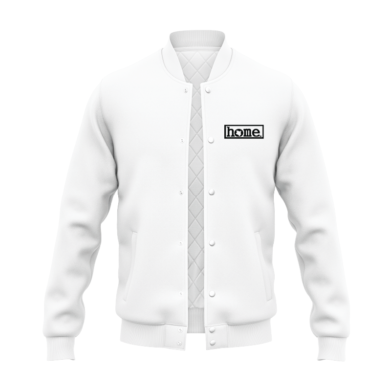 JBEEJURA DESIGNZ | home_254 White Kids College Jacket with Black Logo