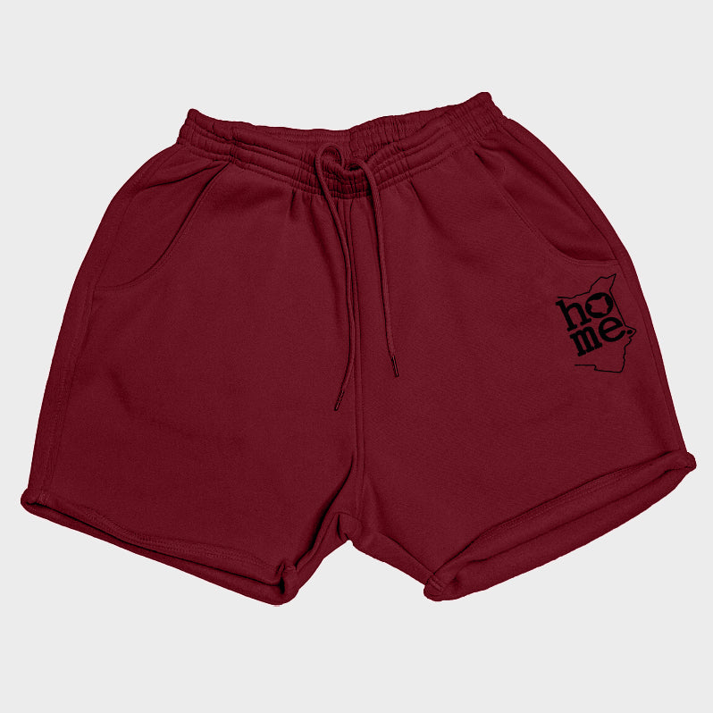 Women's Booty Shorts - Maroon Red (Heavy Fabric)