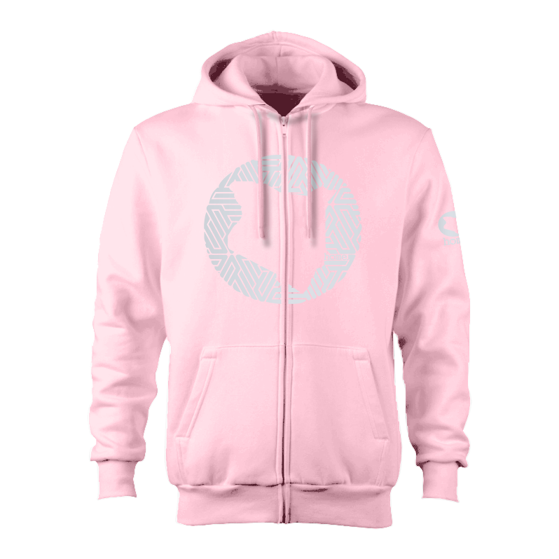 Kids Zip-Up Hoodie - Crepe Pink (Heavy Fabric)
