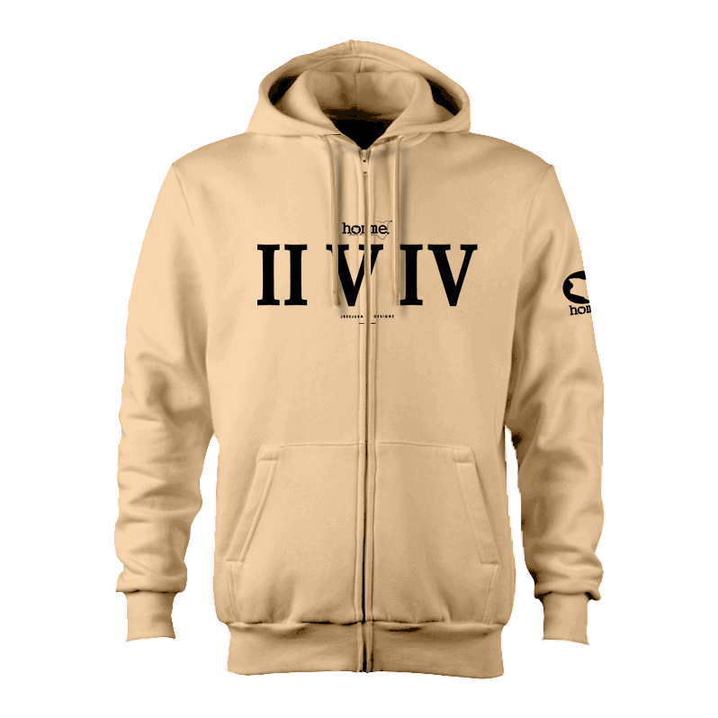 Zip-up Hoodie - Light Brown (Heavy Fabric)
