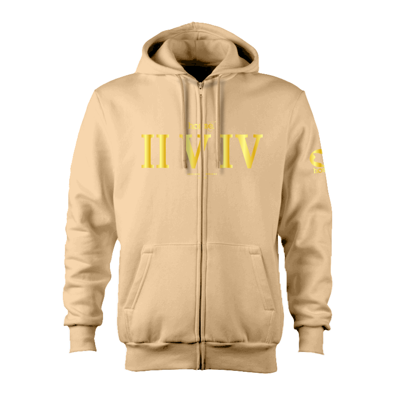 Zip-up Hoodie - Light Brown (Heavy Fabric)