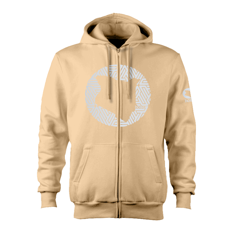 Zip-up Hoodie - Light Brown (Heavy Fabric)