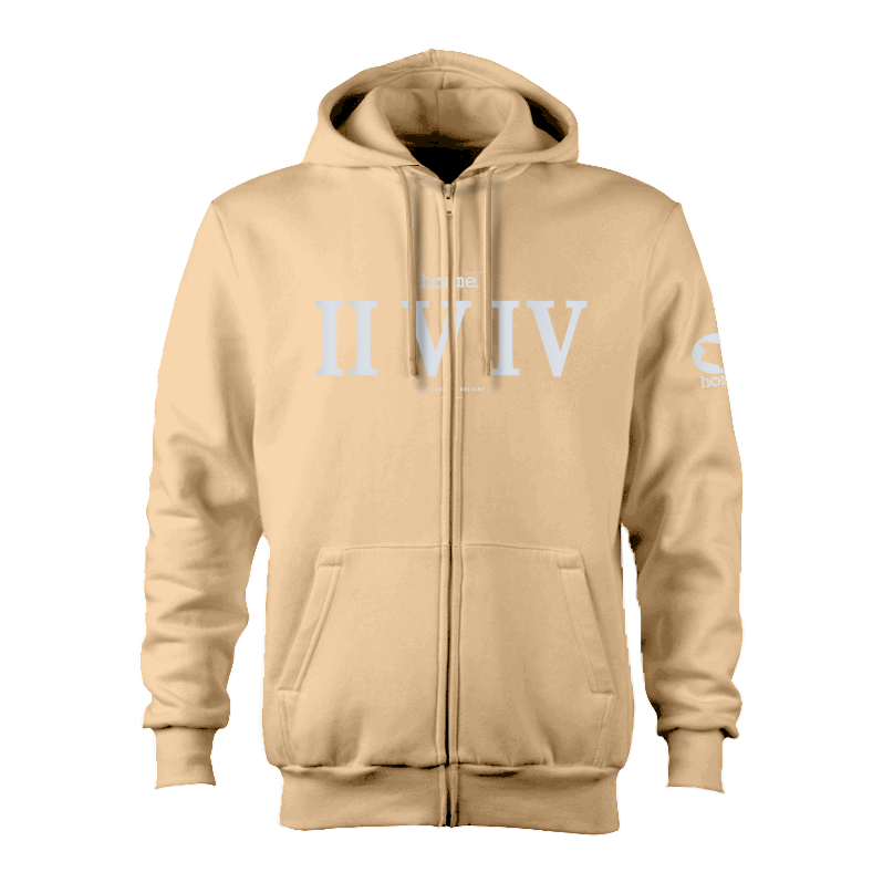 Zip-up Hoodie - Light Brown (Heavy Fabric)