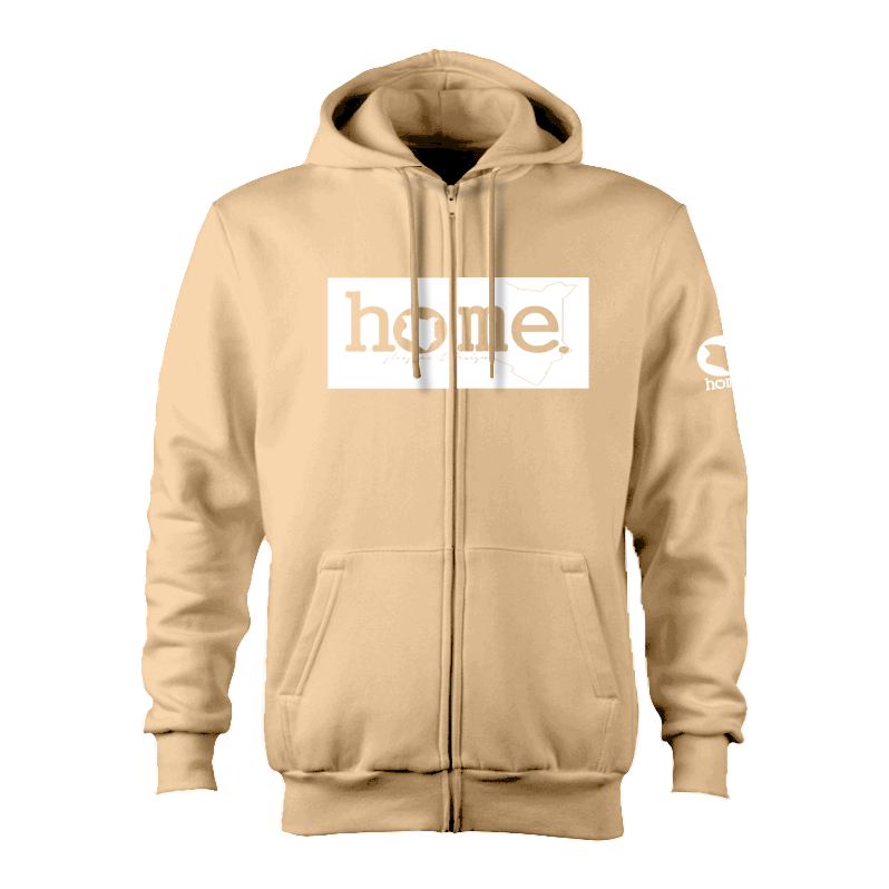 Zip-up Hoodie - Light Brown (Heavy Fabric)