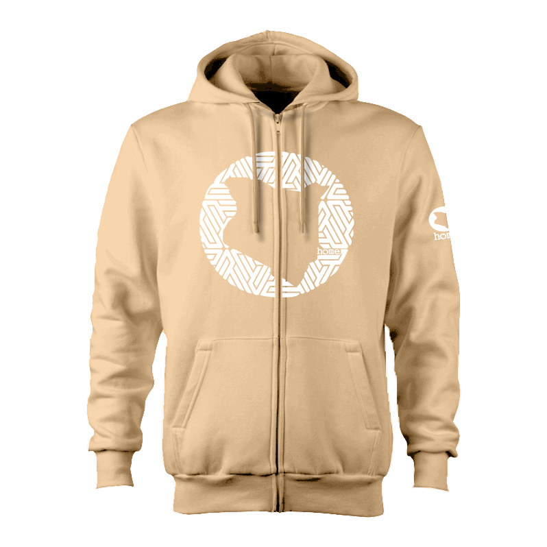 Zip-up Hoodie - Light Brown (Heavy Fabric)