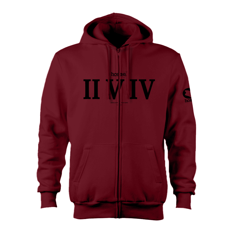 Zip-up Hoodie - Maroon Red (Heavy Fabric)