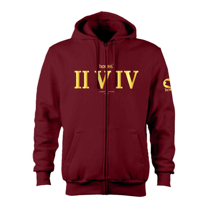 Zip-up Hoodie - Maroon Red (Heavy Fabric)