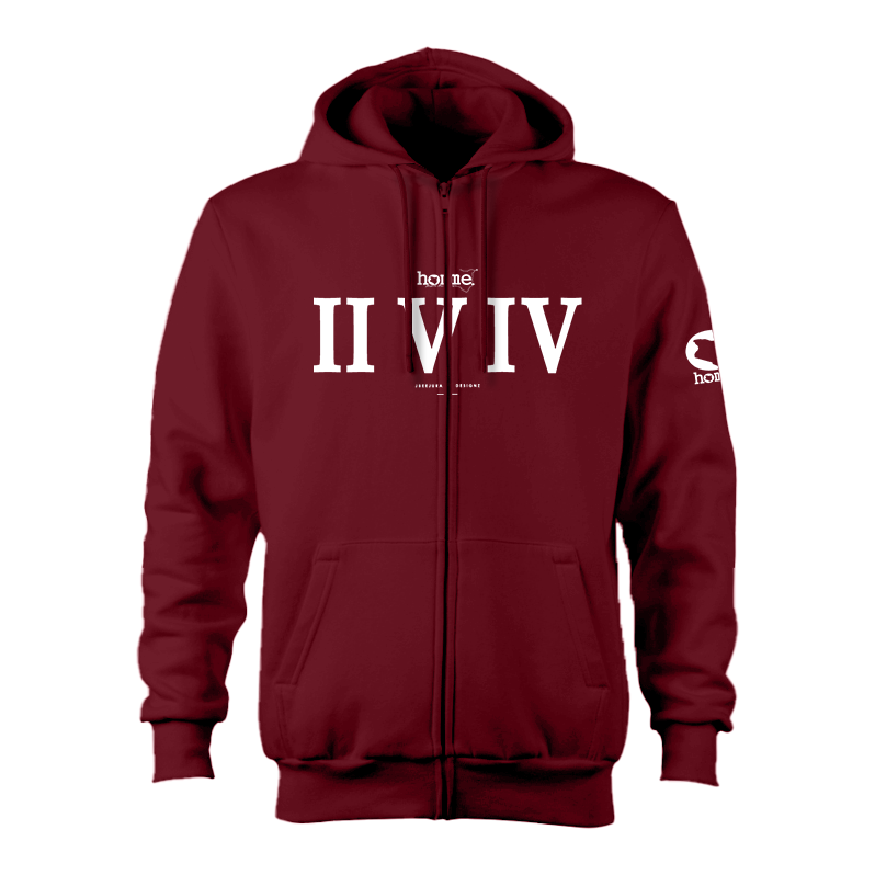 Zip-up Hoodie - Maroon Red (Heavy Fabric)