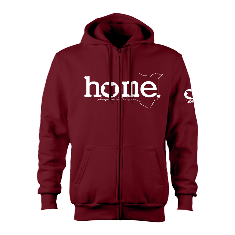 Zip-up Hoodie - Maroon Red (Heavy Fabric)