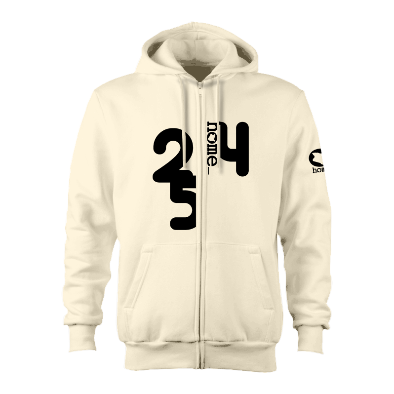 Zip-up Hoodie - Off White (Heavy Fabric)
