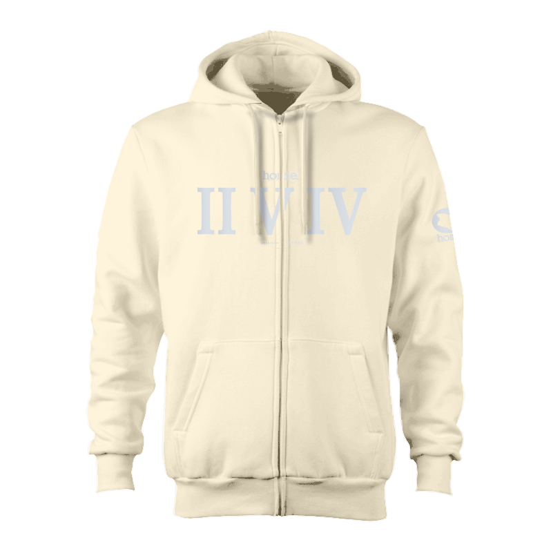 Zip-up Hoodie - Off White (Heavy Fabric)
