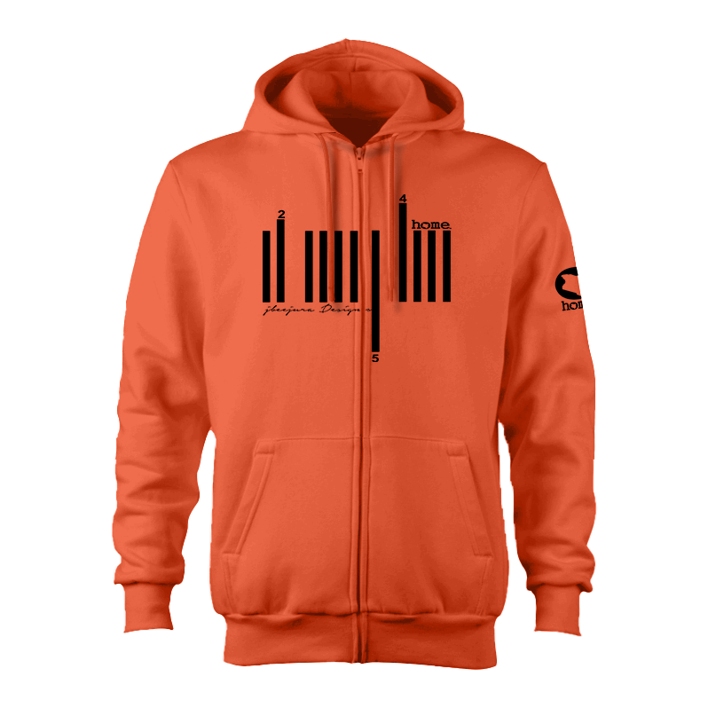 Zip-up Hoodie - Orange (Heavy Velvet Fabric)