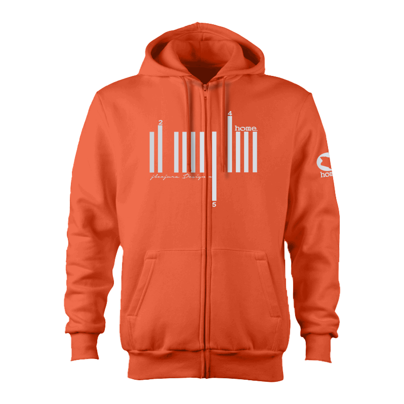 Zip-up Hoodie - Orange (Heavy Velvet Fabric)