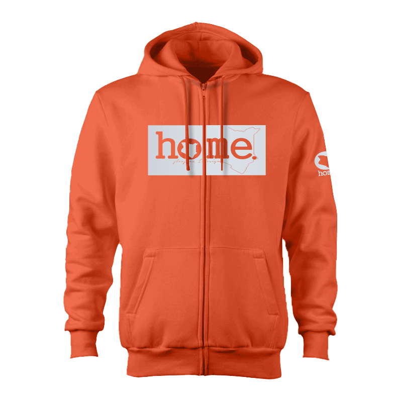 Zip-up Hoodie - Orange (Heavy Velvet Fabric)