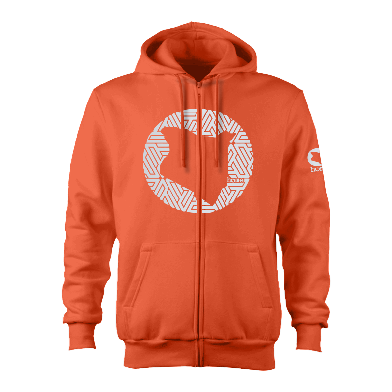 Zip-up Hoodie - Orange (Heavy Velvet Fabric)