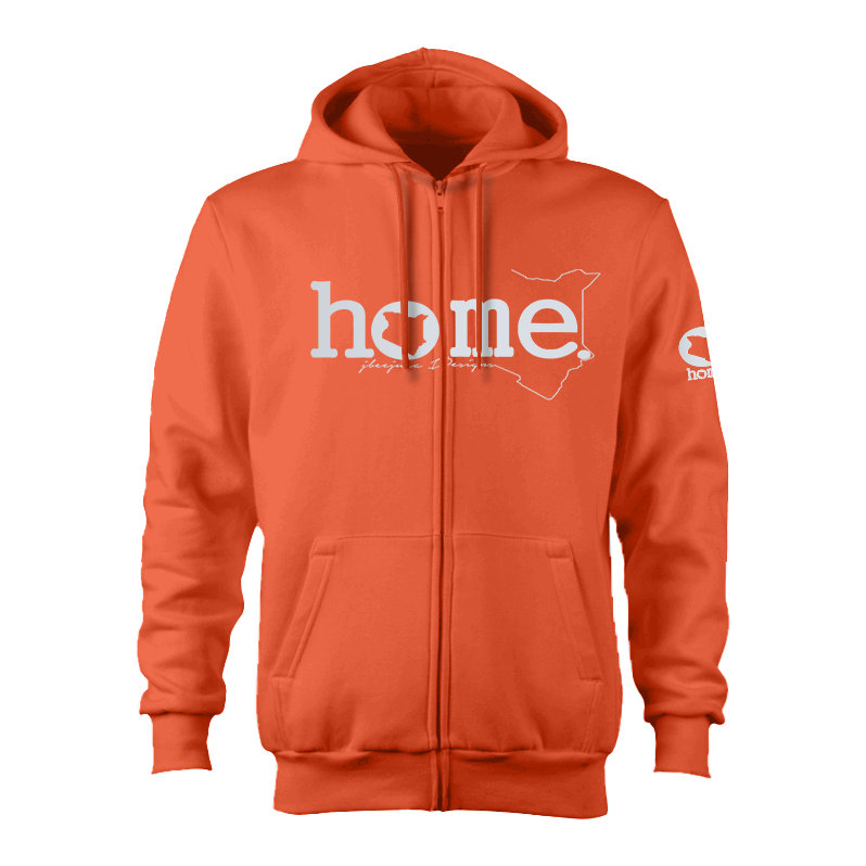 Zip-up Hoodie - Orange (Heavy Velvet Fabric)