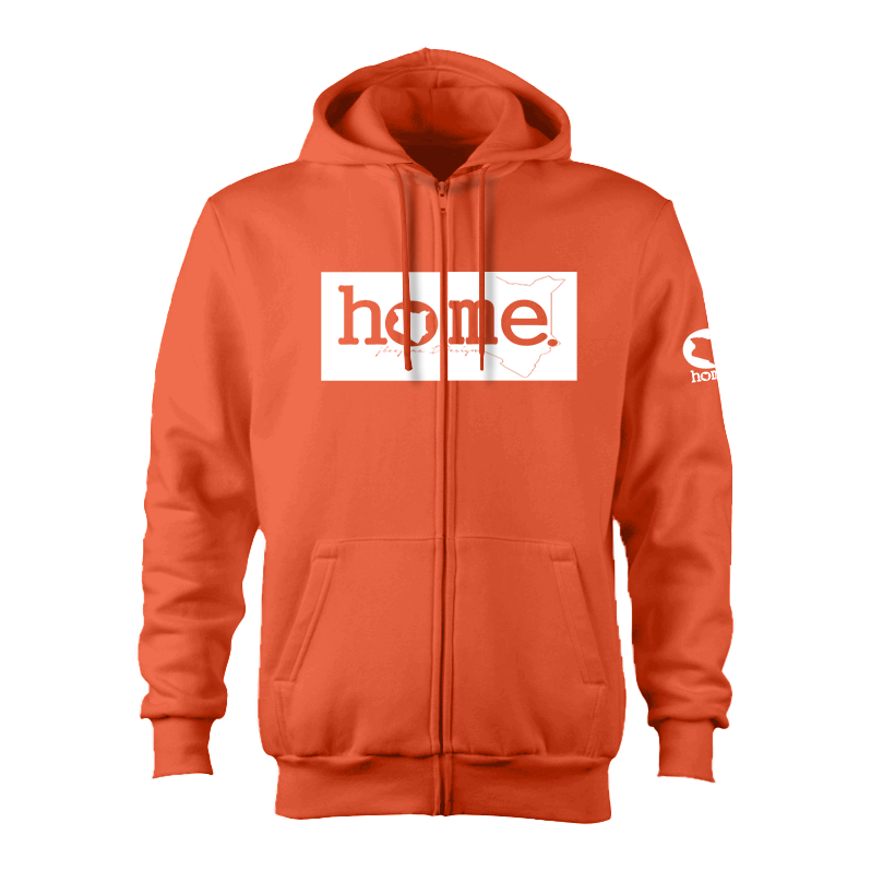 Zip-up Hoodie - Orange (Heavy Velvet Fabric)