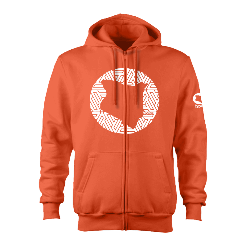 Zip-up Hoodie - Orange (Heavy Velvet Fabric)