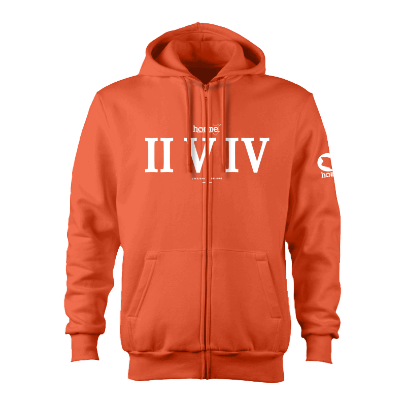 Zip-up Hoodie - Orange (Heavy Velvet Fabric)
