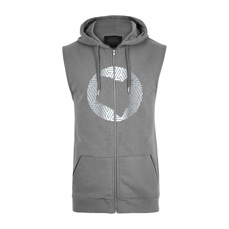 Sleeveless Hoodie  - Light Grey (Heavy Fabric)